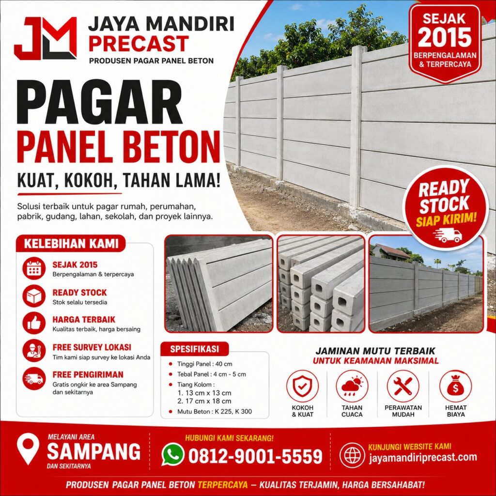 pagar beton sampang, pagar panel beton sampang,