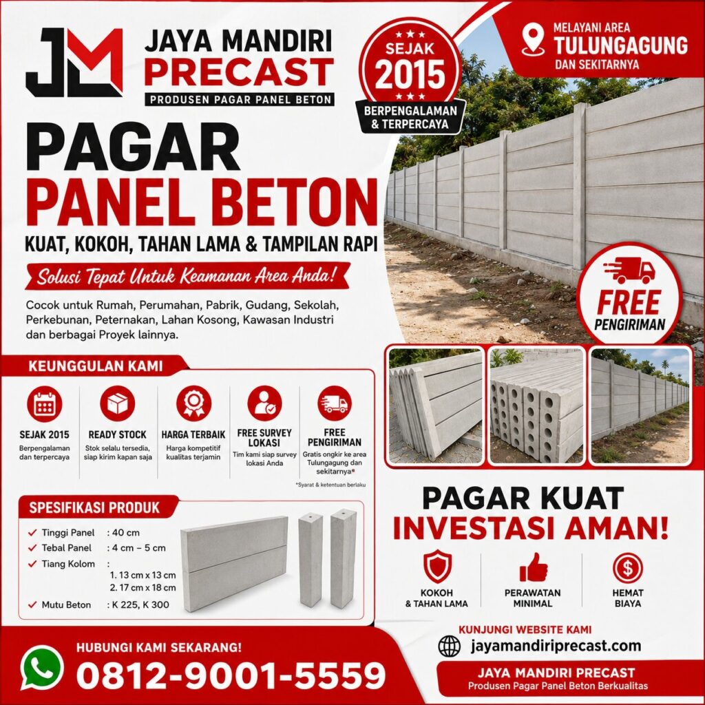 pagar panel beton tulungagung, pagar beton tulungagung,