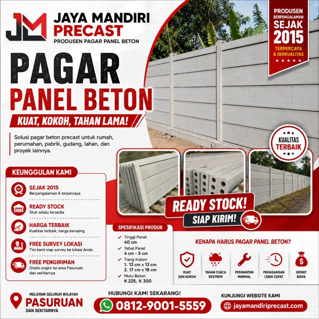 pagar panel beton pasuruan, pagar beton pasuruan,