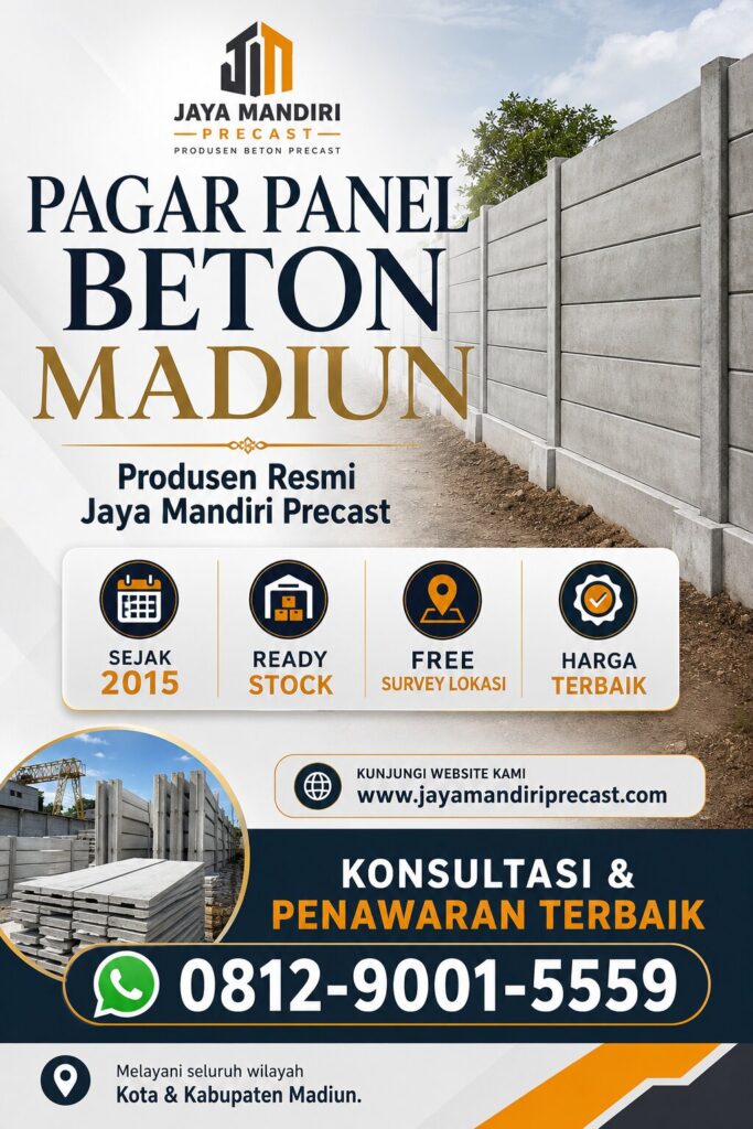 pagar panel beton madiun, pagar beton precast madiun