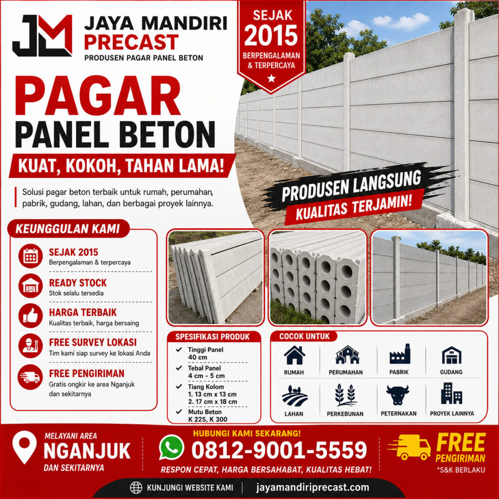 pagar panel beton nganjuk, pagar beton nganjuki, harga pagar beton nganjuk, pagar beton terdekat, 0812-9001-5559