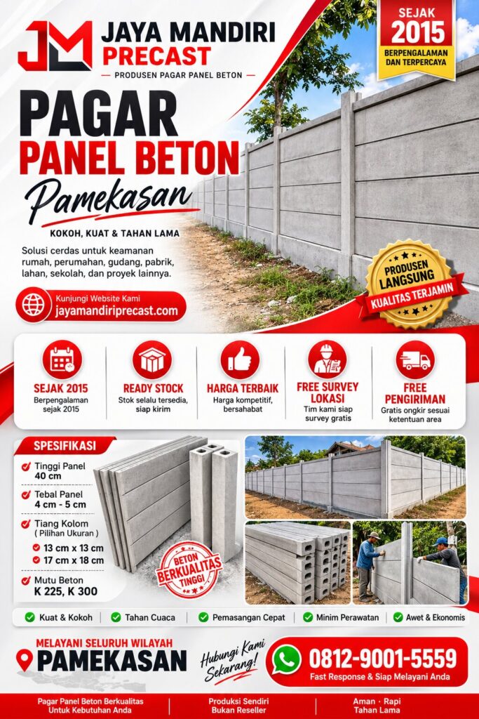 pagar panel beton pamekasan, pagar beton precast pamekasan, 