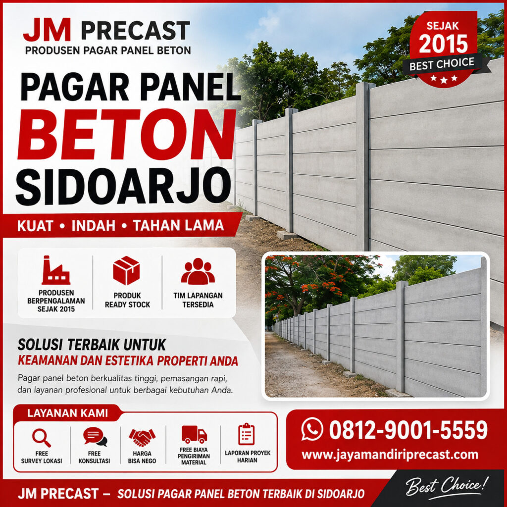 pagar panel beton sidoarjo, pagar beton sidoarjo, jm precast,
